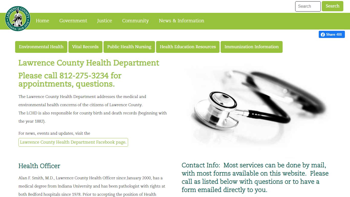 Lawrence County Indiana - Government - Health Department