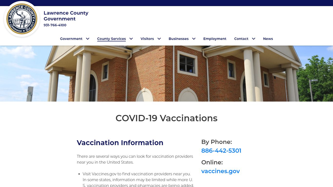 COVID-19 Vaccinations - Lawrence County, TN Government